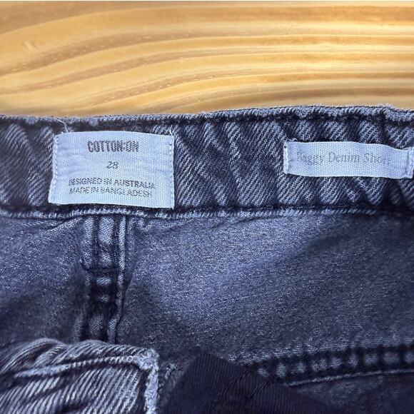 COTTON ON Baggy Denim Shorts Black Jorts. 90's/Grunge/Hip Hop. Size 28 Waist - Picture 2 of 5